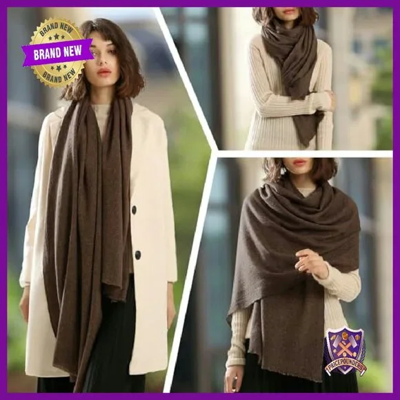 Luxury Cashmere Merino Wool Blend Shawl Wrap Women All Season Travel Scarf